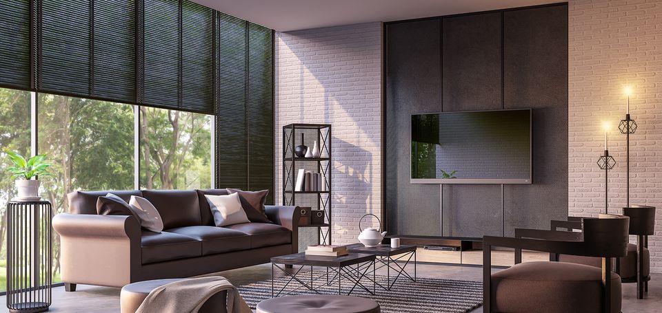 Contemparary Industrial Style Window Treatments 3 Window Treatments