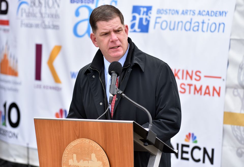 Former Mayor of Boston Marty J. Walsh Speaking at Topping Off Ceremony at new BAA Building
