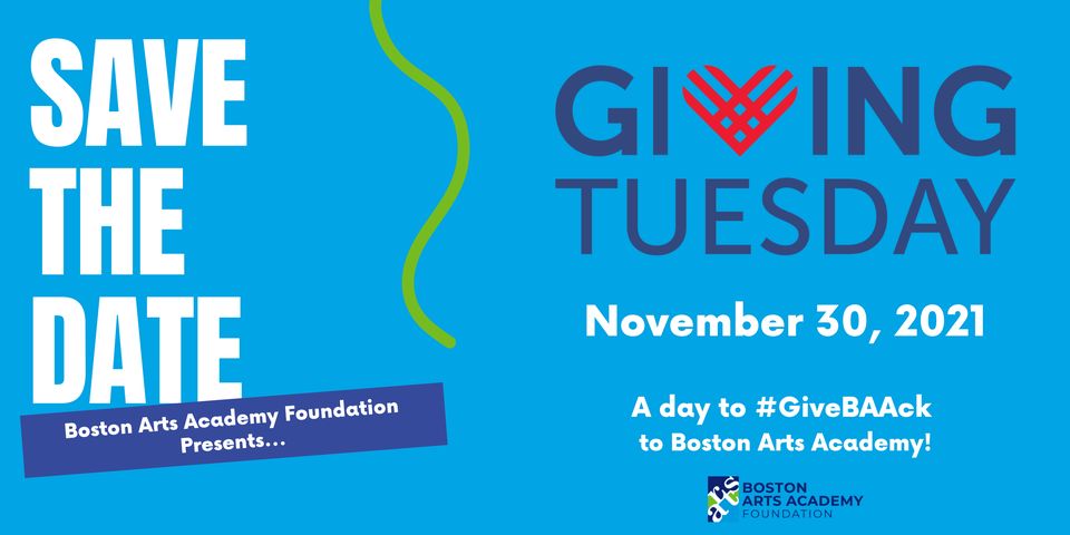 blue graphic that says "Save The Date: Giving Tuesday"