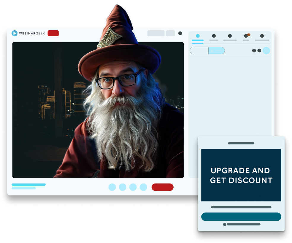 A wizard hosting a webinar