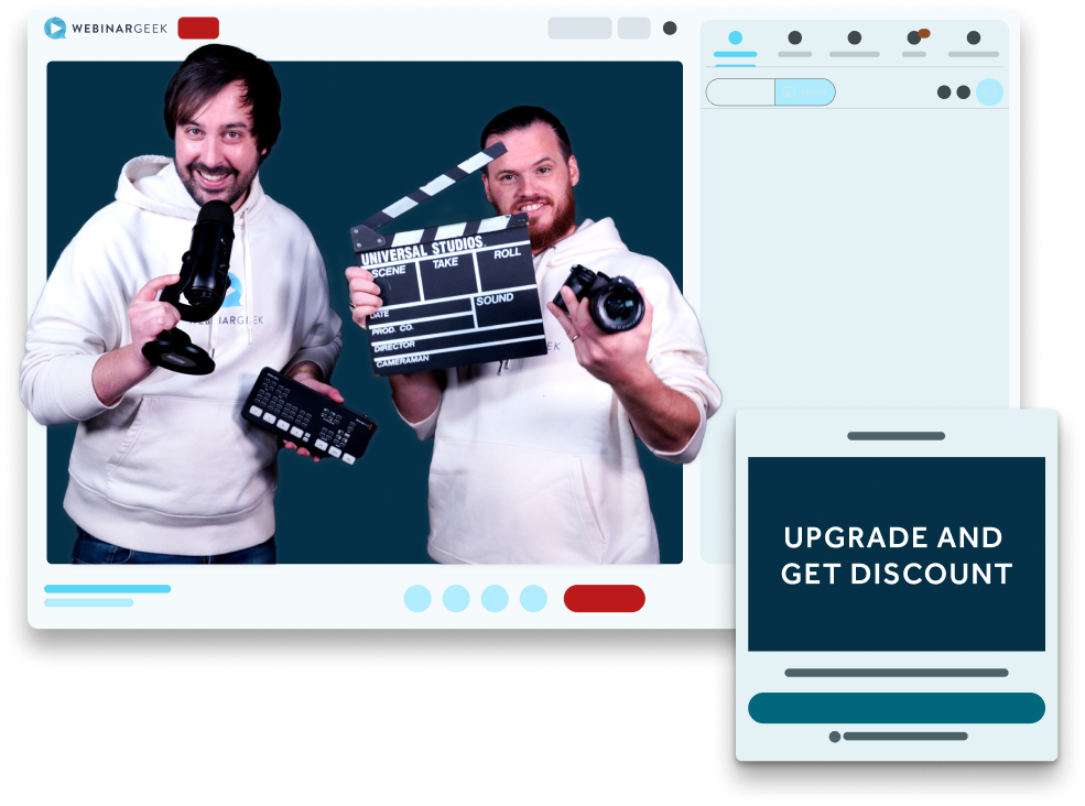 Two men hosting a webinar