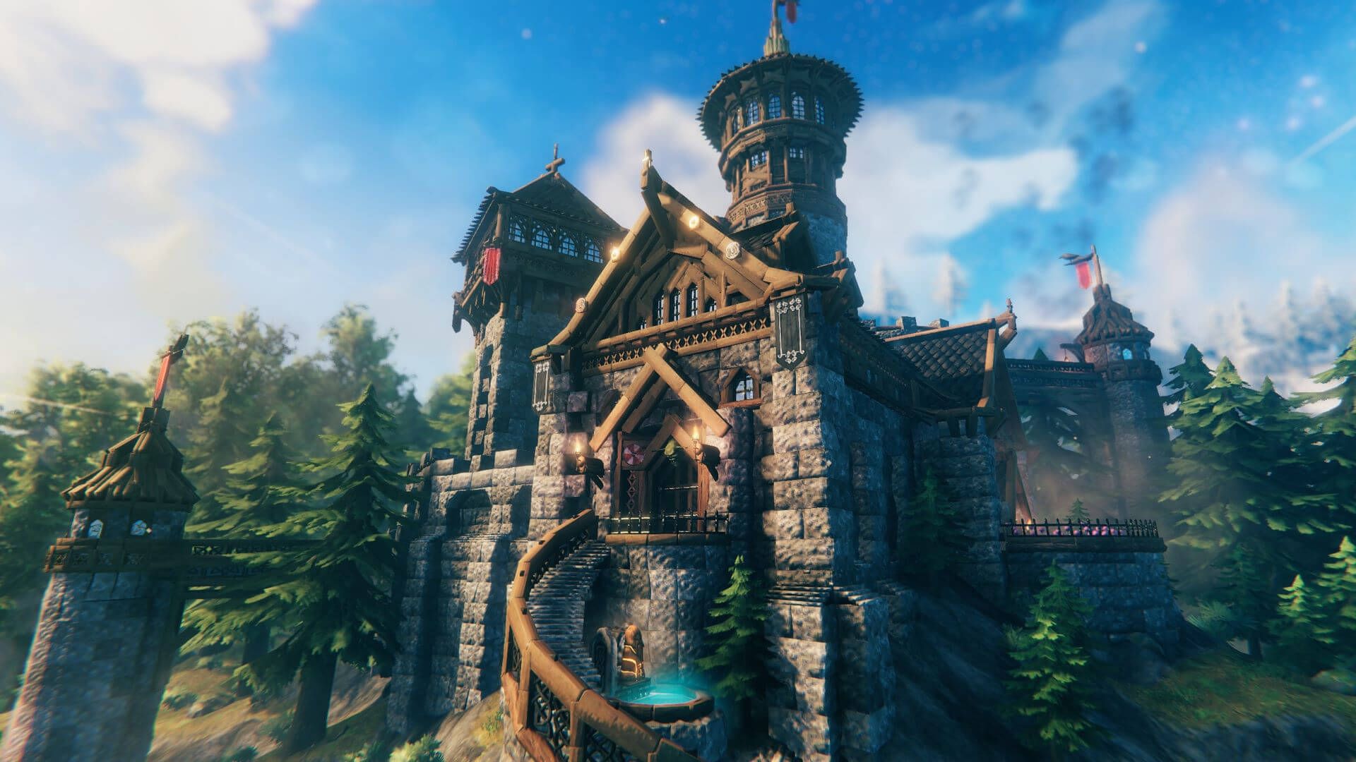Screenshot of castle from Valheim game