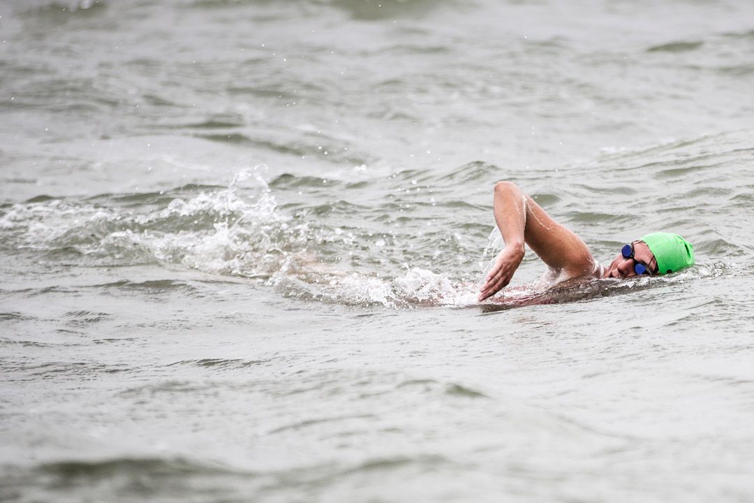 picture of Marieke Blomme on her record-breaking Belgian coast swim