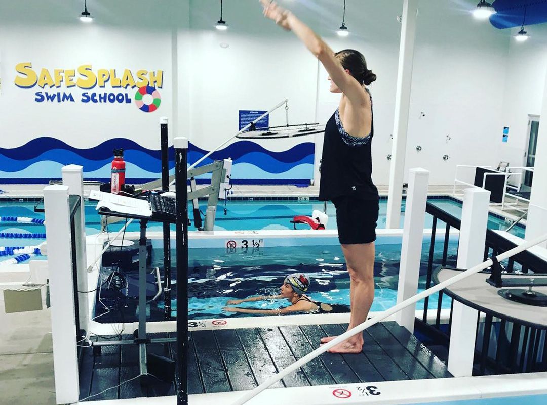 Olympian Kelsi Dahlia coaching with Endless Pools