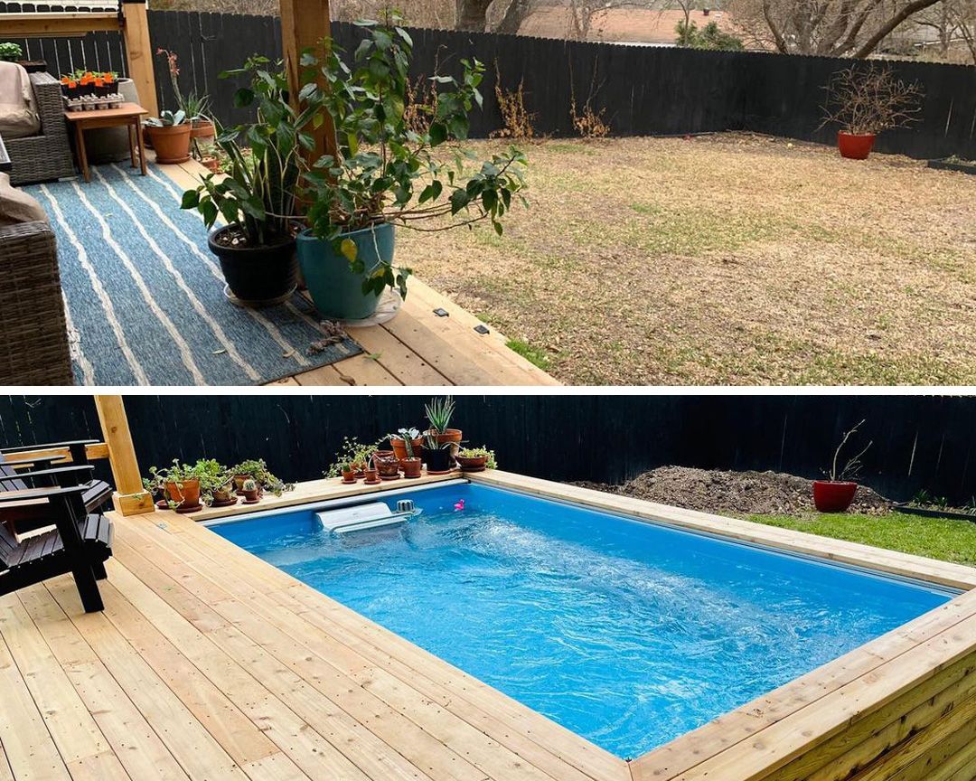 picture of a backyard deck renovated with an Endless Pools Performance model