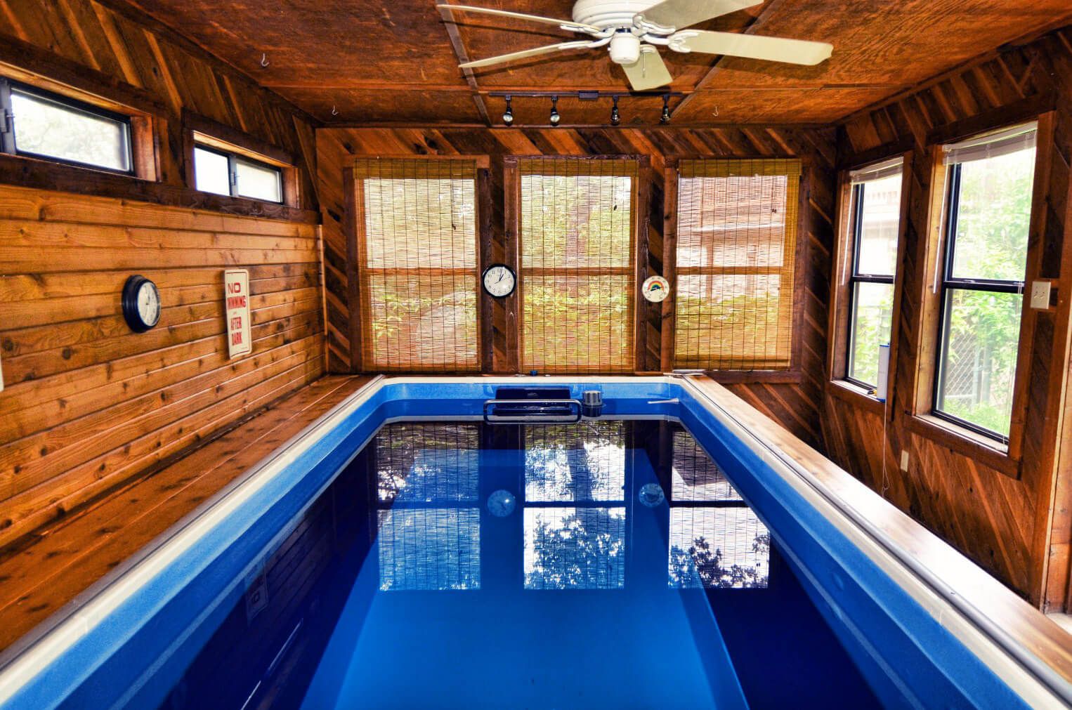 The Endless Pool in Pat Segar's pool house gets daily use for aquatic therapy