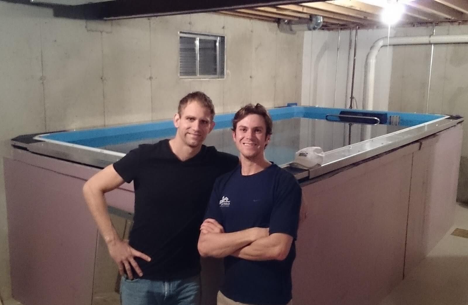 Professional triathlete and Endless Pools' own Adam Alper after installing this Endless Pools swimming machine