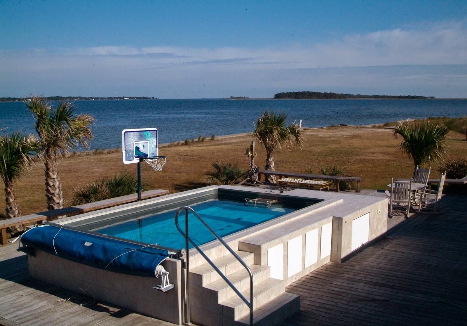 picture of a partially in-ground Endless Pool on the North Carolina shore