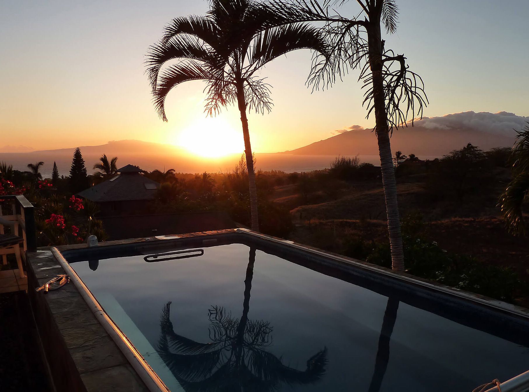 picture of an Endless Pools Original model at sunset in Hawaii