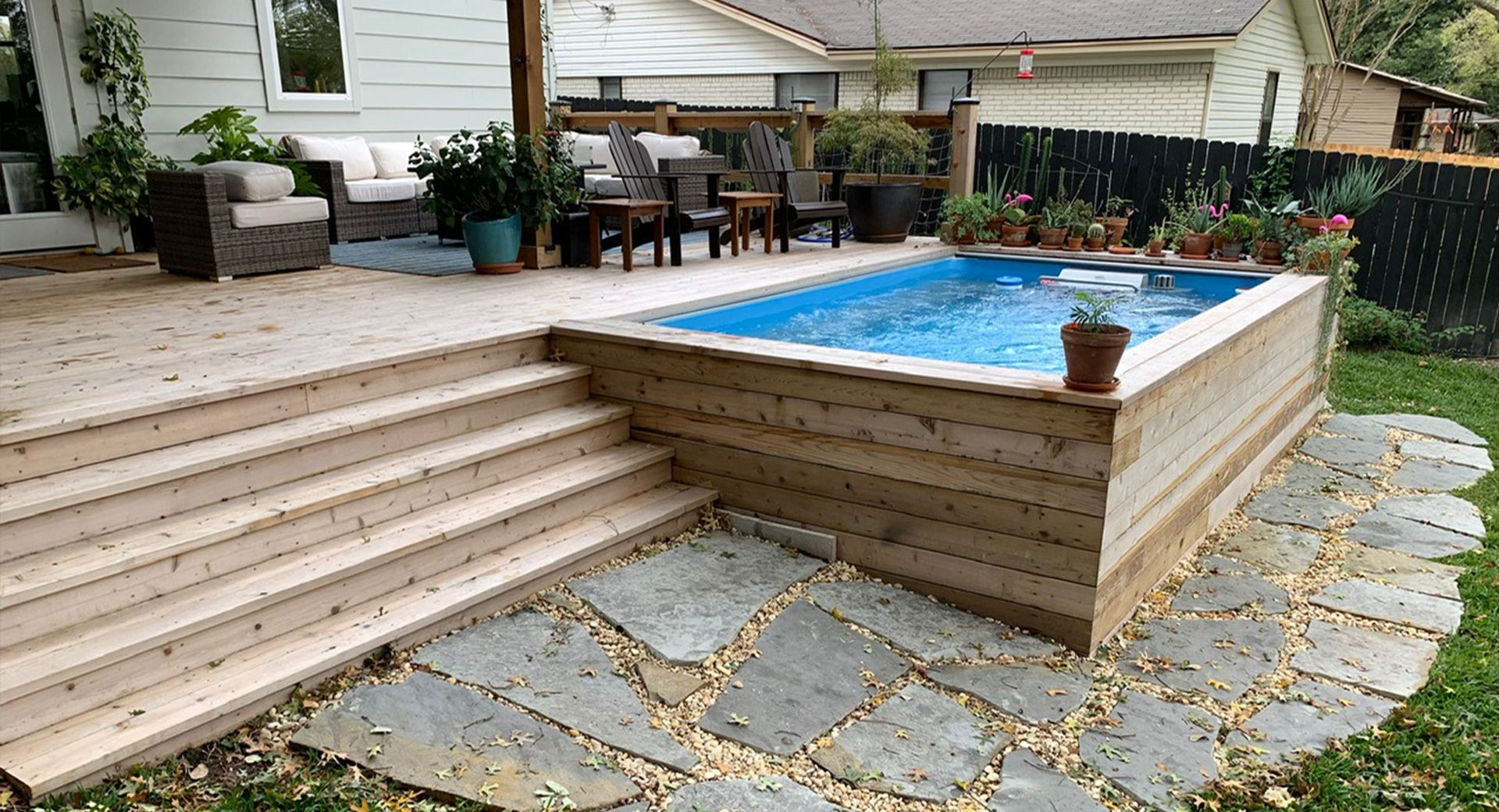 wooden deck ideas for above ground pool