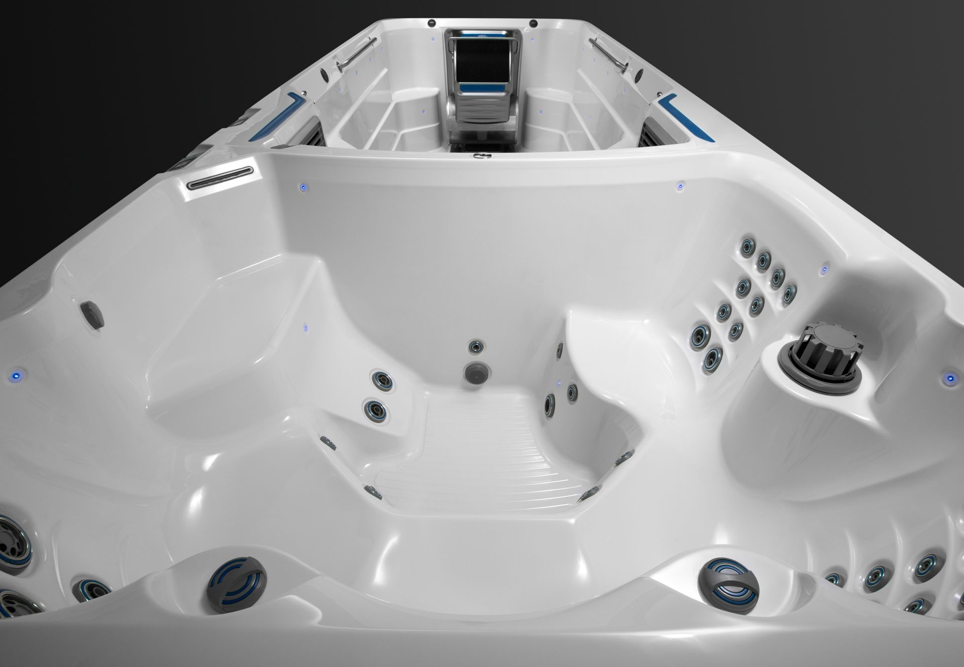 Endless Pools E2000 swim spa from back of pool