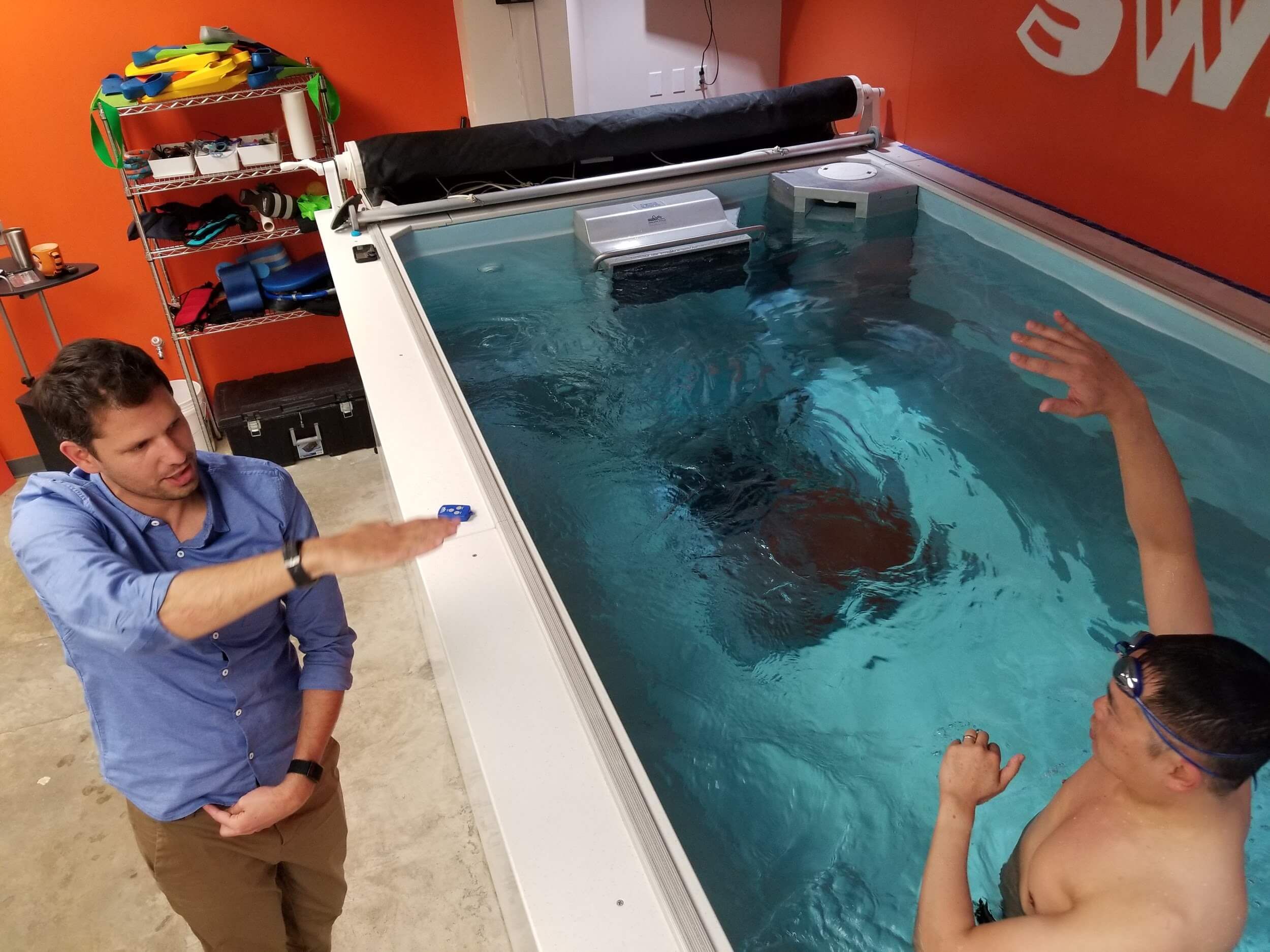 picture of swim coaching with the Endless Pools swimming machine at SwimBox Swim Studio