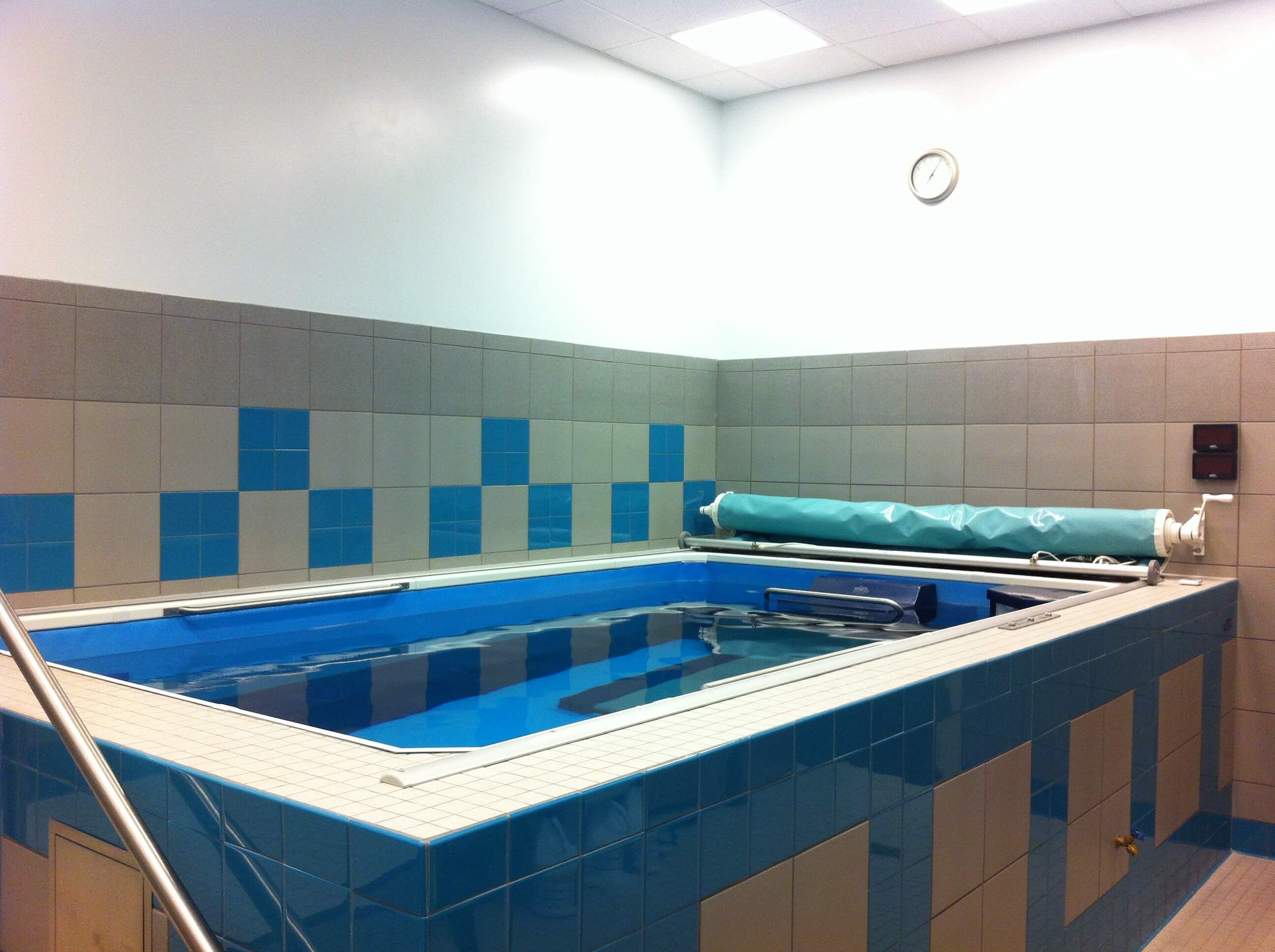 Picture of physical therapy in the Endless Pools commercial pool at Kinetic Physical Therapy