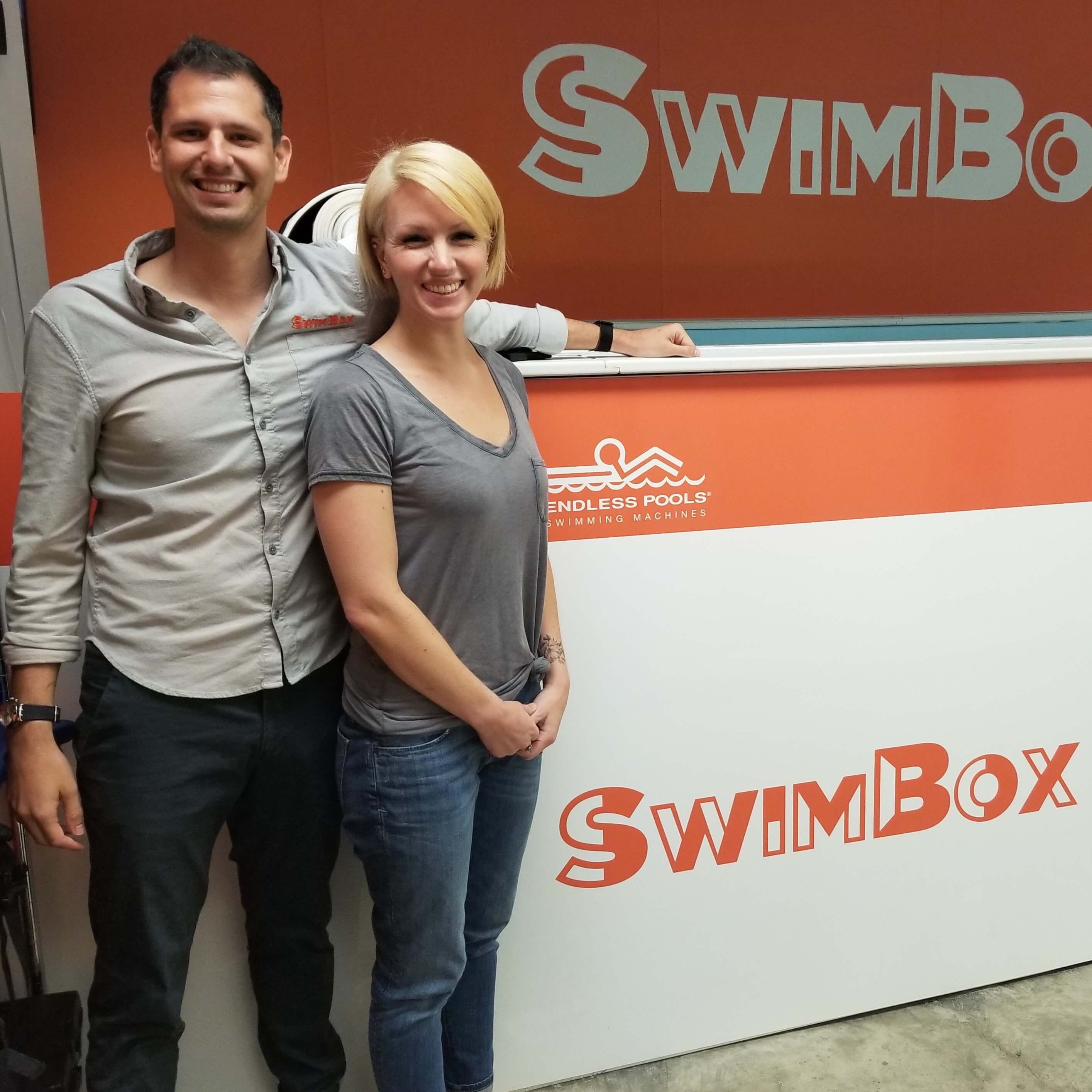 picture of Dominic & Lissa Latella with the Commercial Endless Pool at SwimBox swim studio