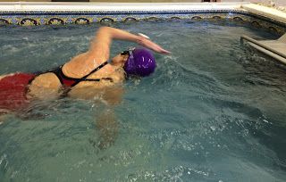 Ultrawoman Linda H. in her Endless Pools swimming machine