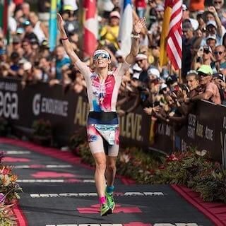 picture of Professional triatlete Lucy Charles-Barclay completing the 2019 IRONMAN World Championship