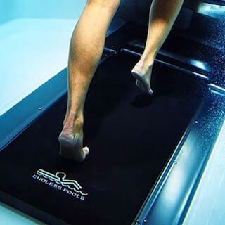 picture of person running on the Endless Pools Underwater Treadmill