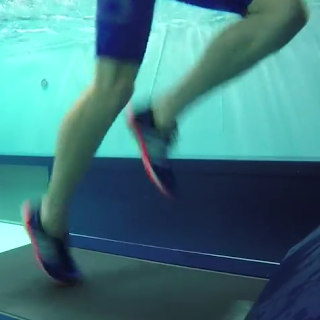 picture of Olympic triathlete Jonny Brownless on the Endless Pools Underwater Treadmill