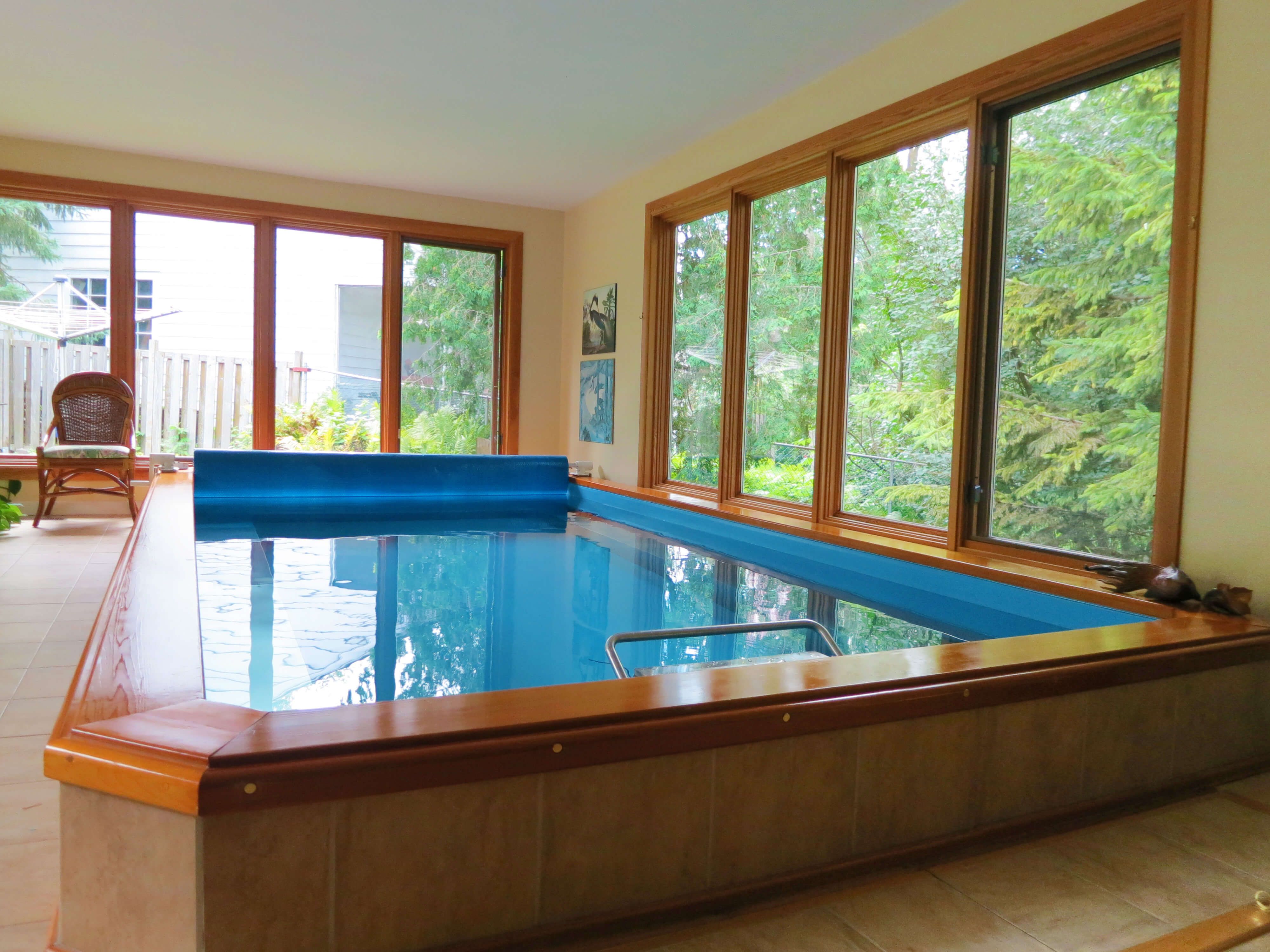 picture of indoor Endless Pools model that replaced the backyard pool in this Ottawa home