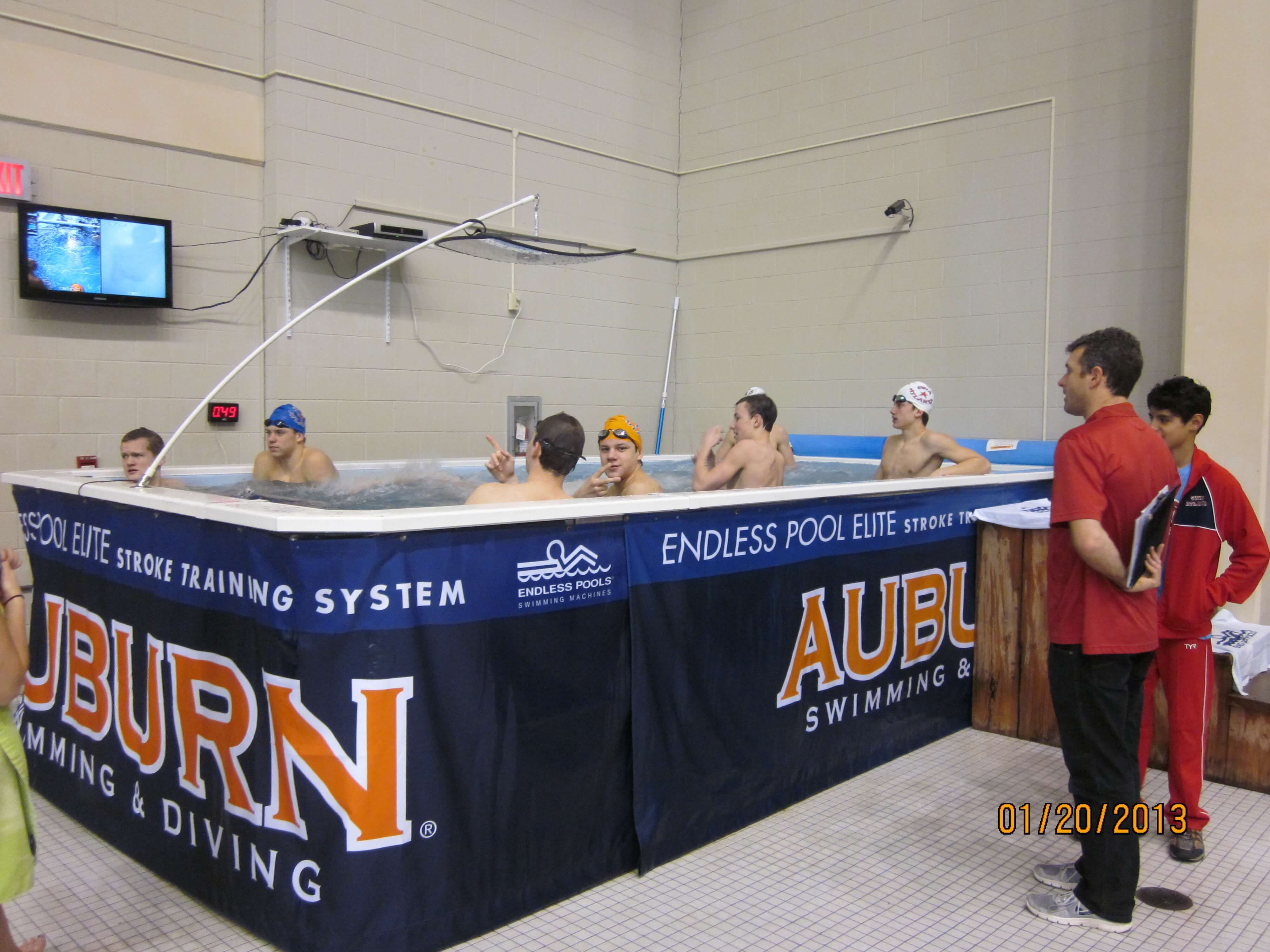 Swim practice in the Elite Endless Pool at Auburn University