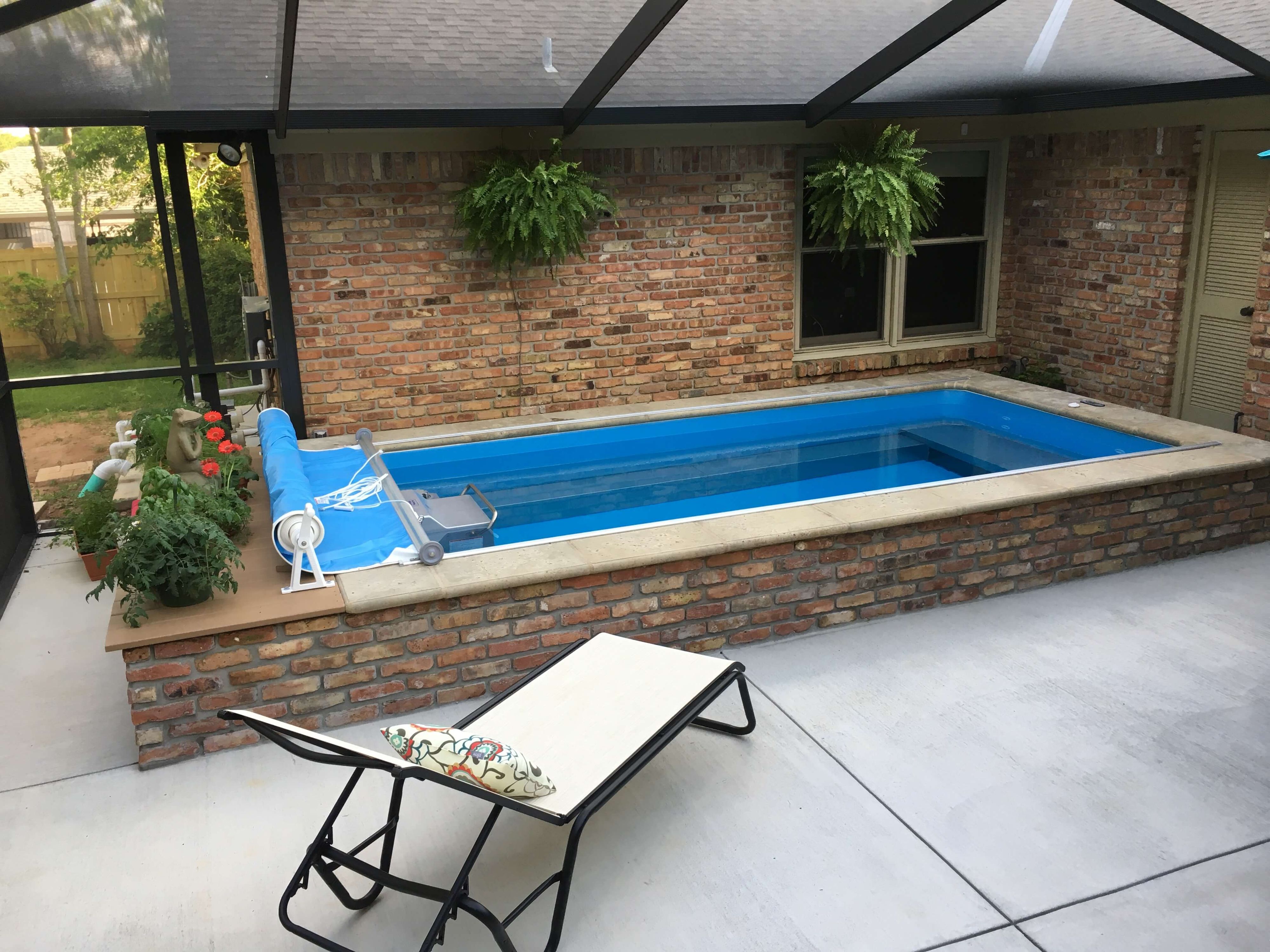 picture of partially in-ground Original Endless Pool in a Mobile, Alabama, backyard