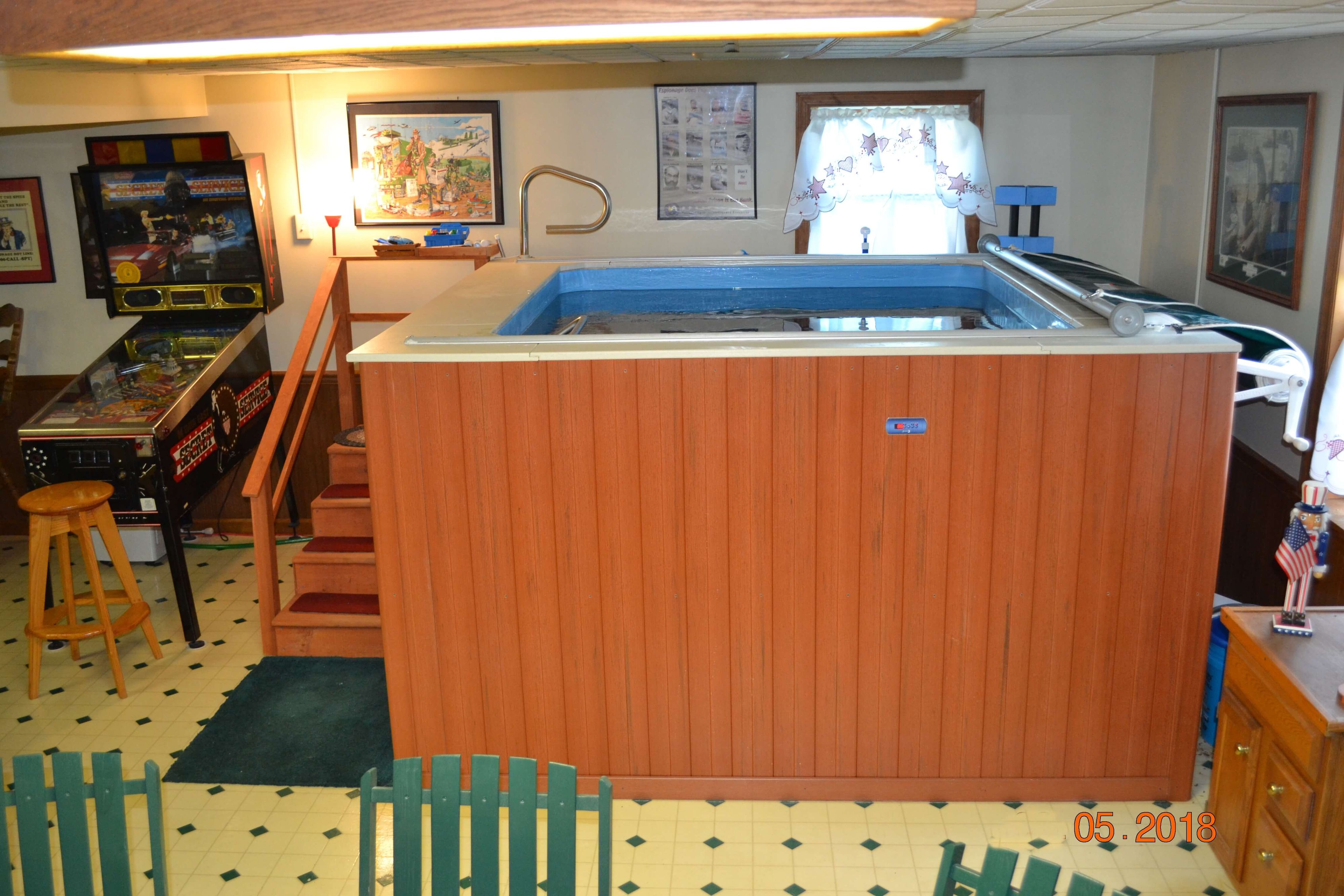 picture of Carol's Endless Pools WaterWell basement pool for multiple sclerosis aquatic therapy