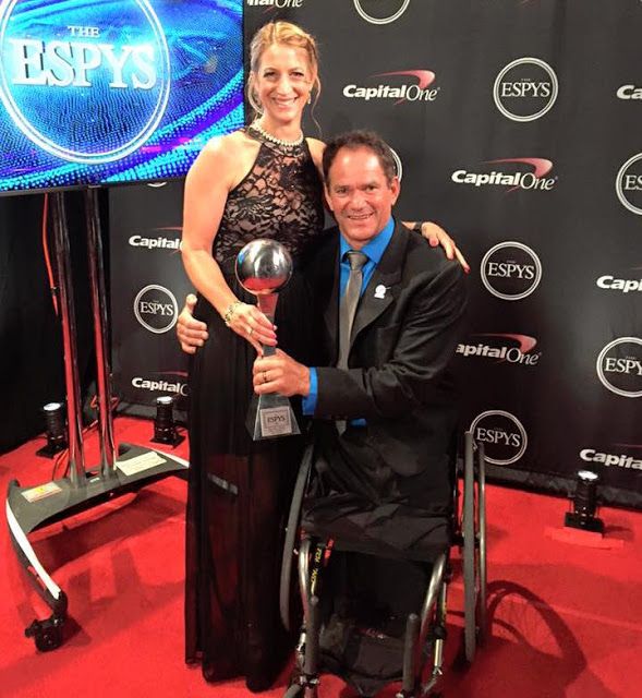 Paralympic triathlete Krige Schabort after winning his ESPY Award