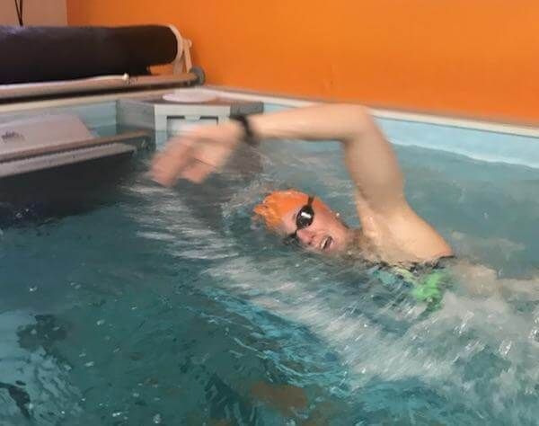 picture of Lissa Latella swimming freestyle in the Performance Endless Pool at SwimBox