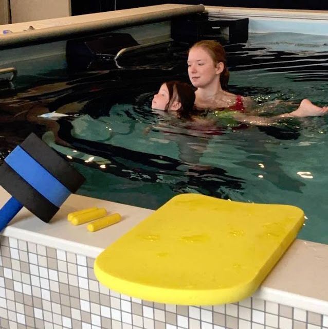 A learn-to-swim lesson in the Endless Pools swimming machine at Wise Physical Therapy and Sports Medicine