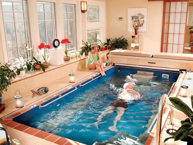 Dorothy and Ray Cox enjoy aquatic therapy in their Endless Pool