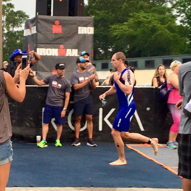 professional triathlete Andrew Starykowicz at T1 in IRONMAN Texas