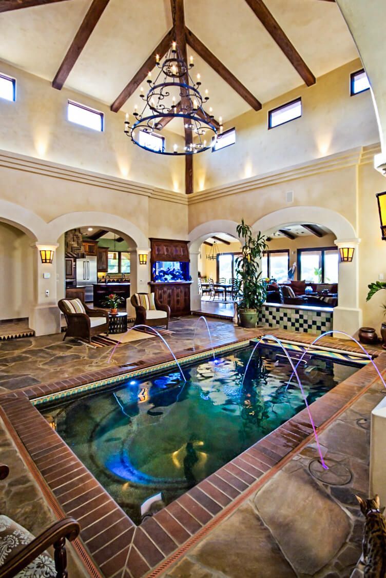 picture of an indoor pool with an Endless Pools Fastlane in California wine country