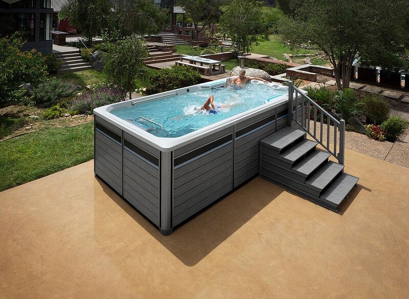 picture of swimming in an Endless Pools Fitness System E500 swim spa
