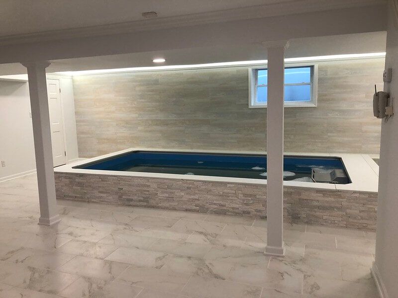 picture of a basement Endless Pools installation