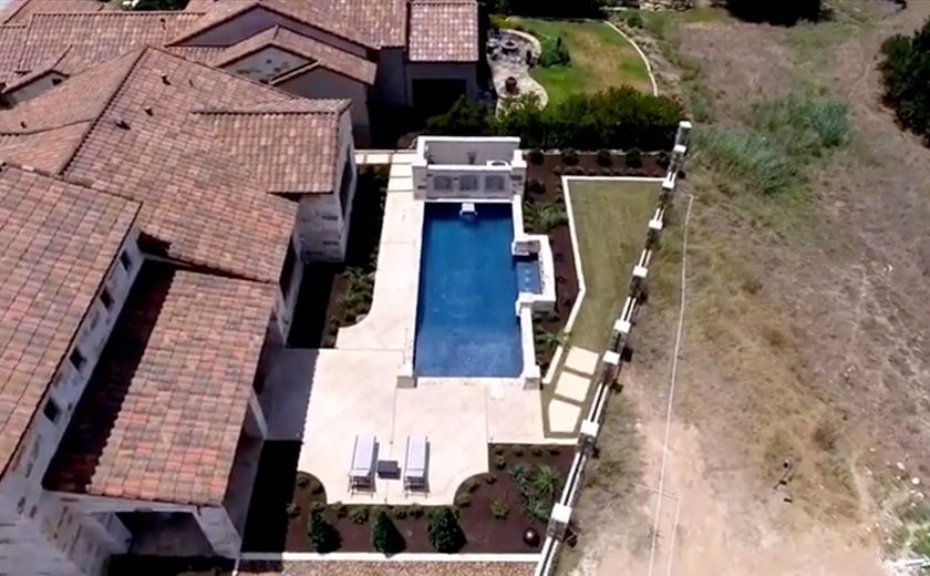 Drone video of an Endless Pools Fastlane Pro in a Pool by Dynamic Environments