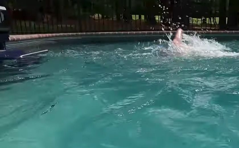Parker swimming against the Fastlane Pro