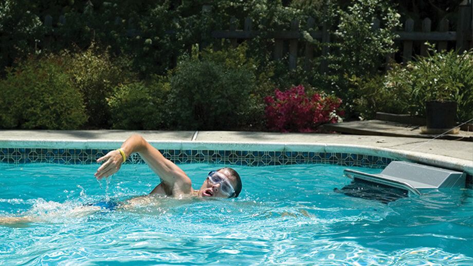 Picture of a customer swimming against a Fastlane Pro