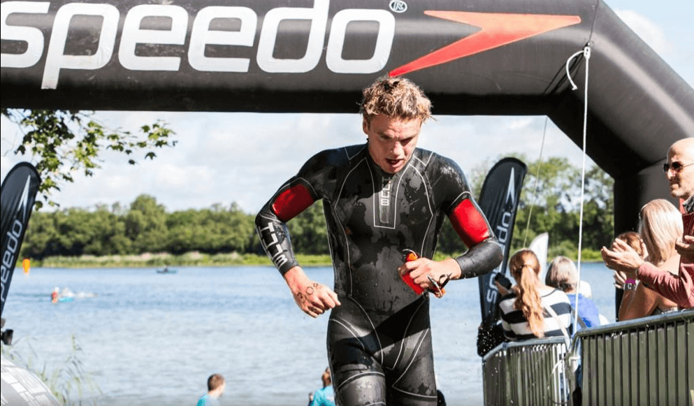picture of triathlete and swim coach Rhys Davey at a triathlon's T1