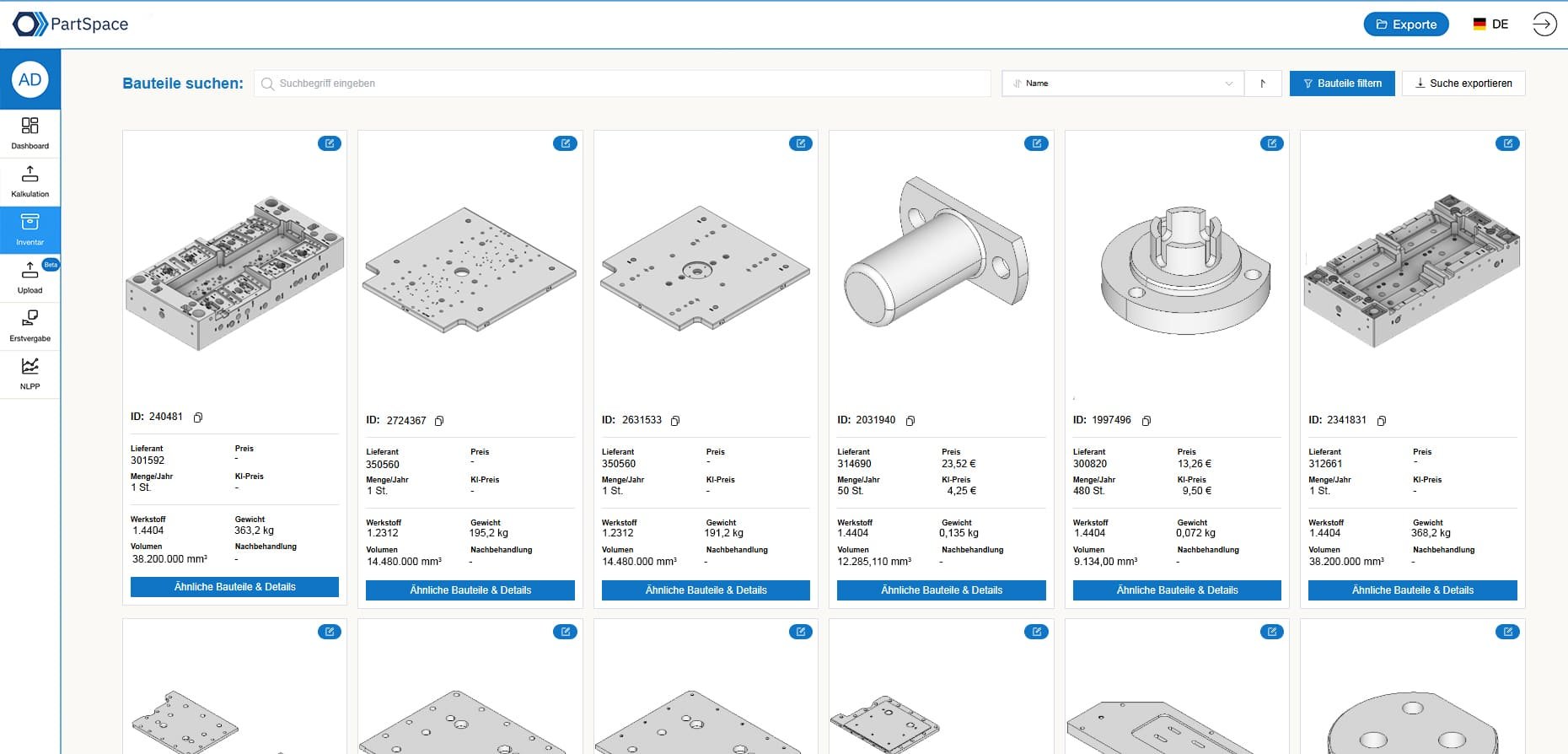 Partspace Ai Inventar Partportfolio