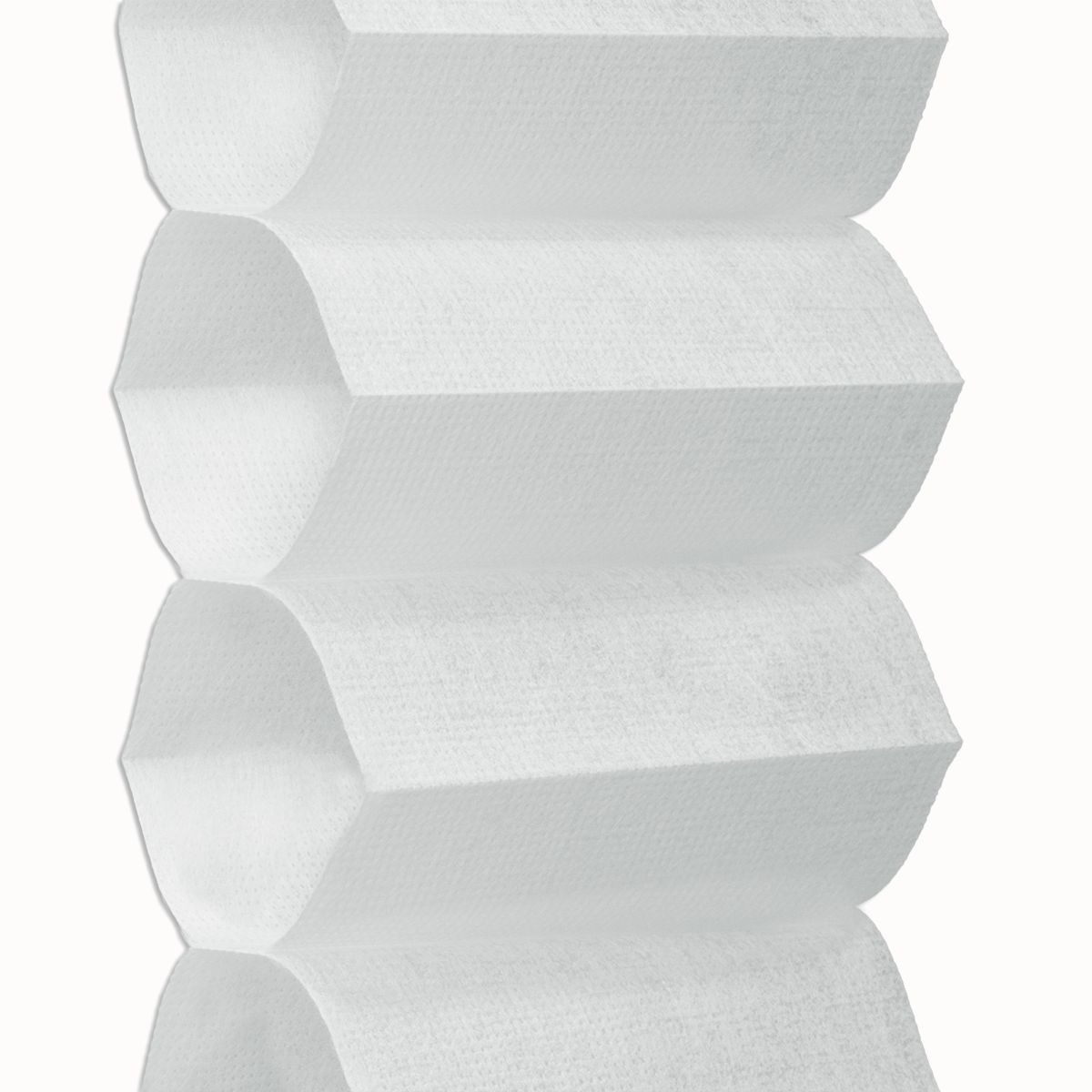 Single-cell cellular shade fabric, showing one layer of honeycomb cells