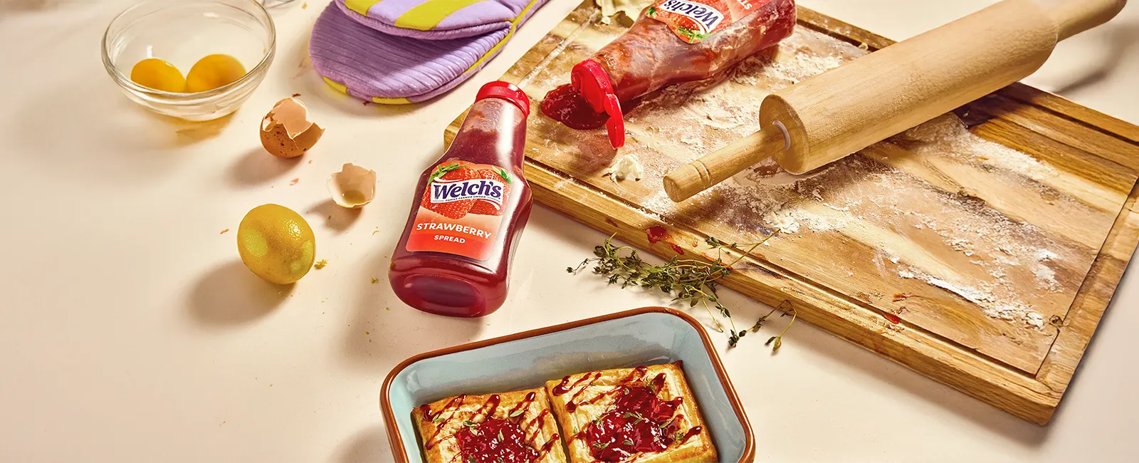 Strawberry Spread & Cheese Tart