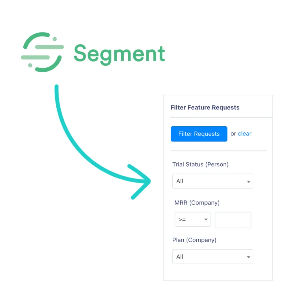 Filter feature requests by customer data from Segment