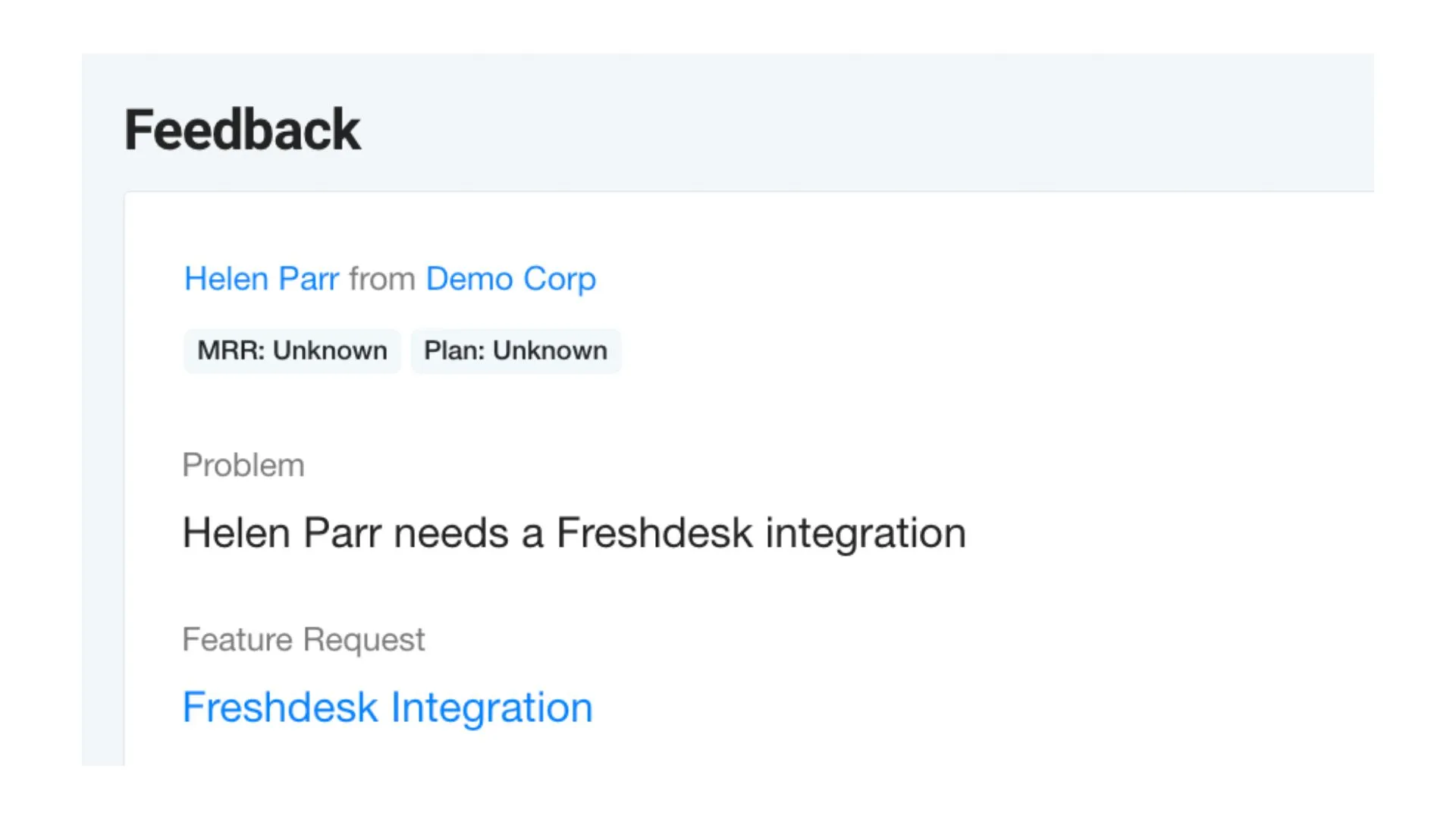 screenshot of example slack feedback