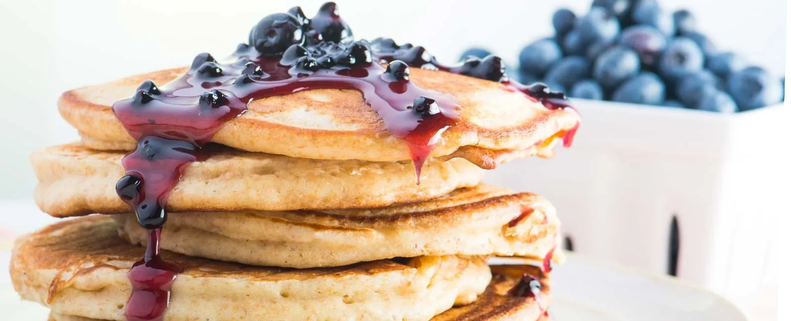 Whole Wheat Blueberry Pancakes with Blueberry Grape Compote
