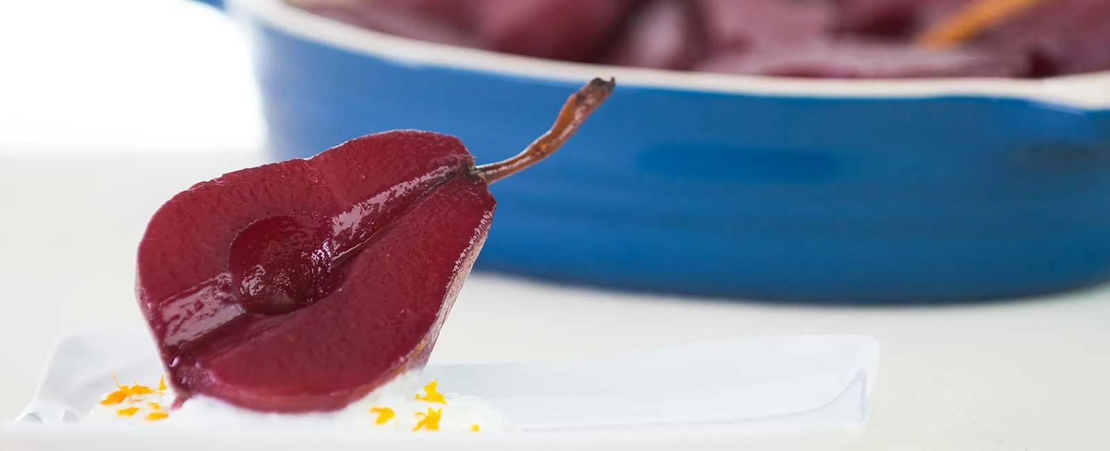 Poached Pears in Grape Juice