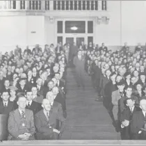 Auditorium filled with guests at the National Grape Cooperative Annual Meeting, circa 1945
