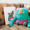 clay sculptures as stuffed animals