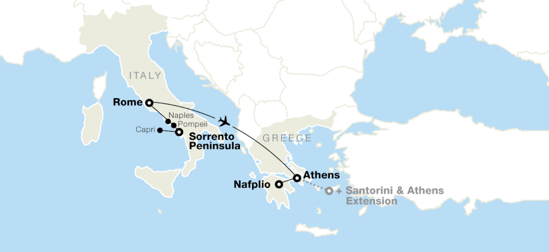 plan trip to greece and italy