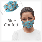 face mask custom blue birthday