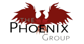 The Phoenix Group logo, in which a red phoenix emerges from a text logo